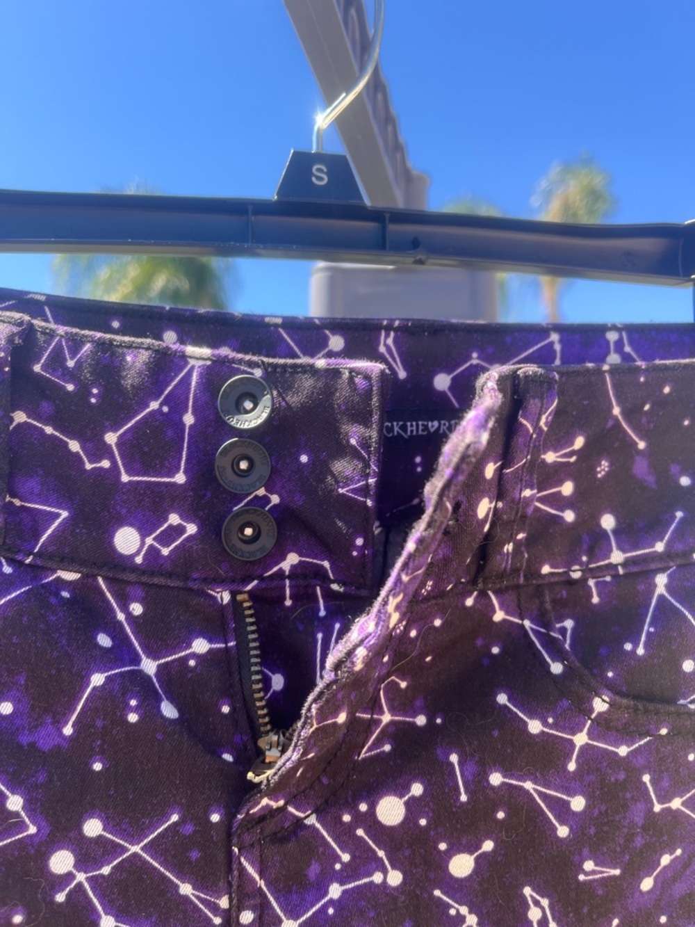Black heart Galaxy constellations hot topic pants size 1 super skinny - Picture 6 of 13